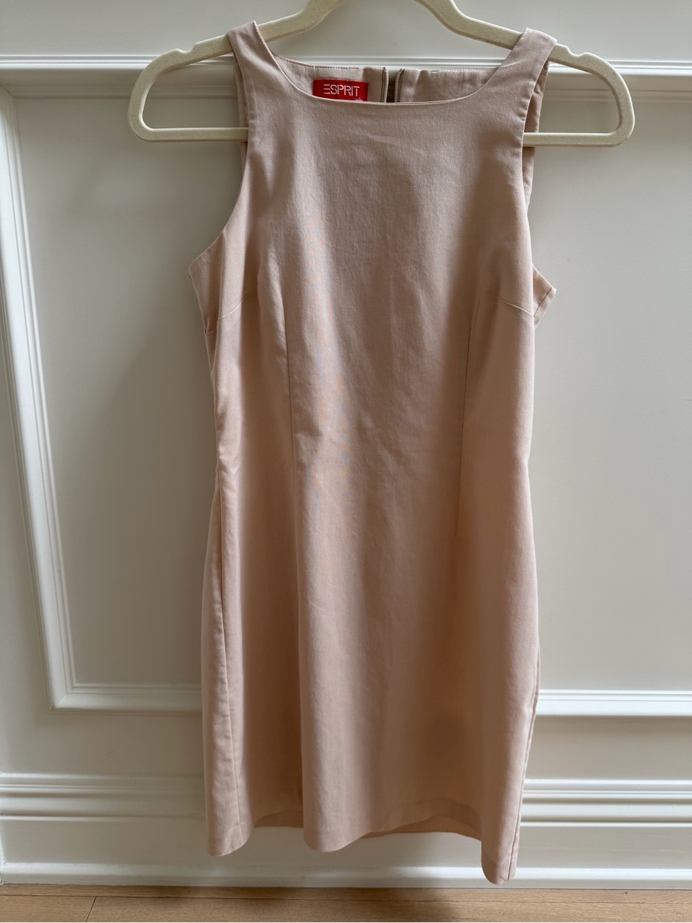 Esprit Sleeveless Blush-Cream Midi Shift Dress